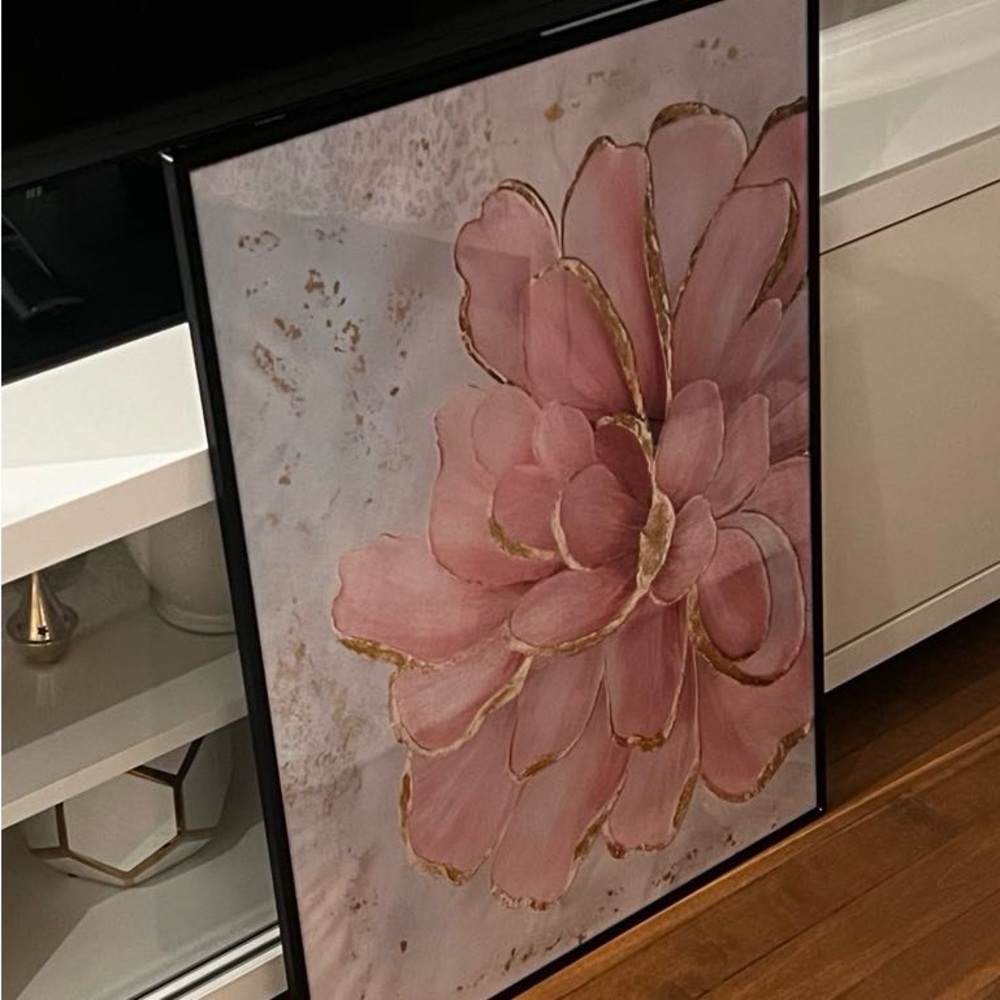 Pink and Gold Floral Wall Art